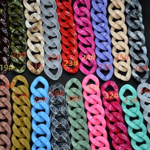 40mm Acrylic Chain Links,Marbled Chain Links,Plastic Chain Connectors, Quick Link Open Twist Chain Rings, Chunky Chain Links Twist Links