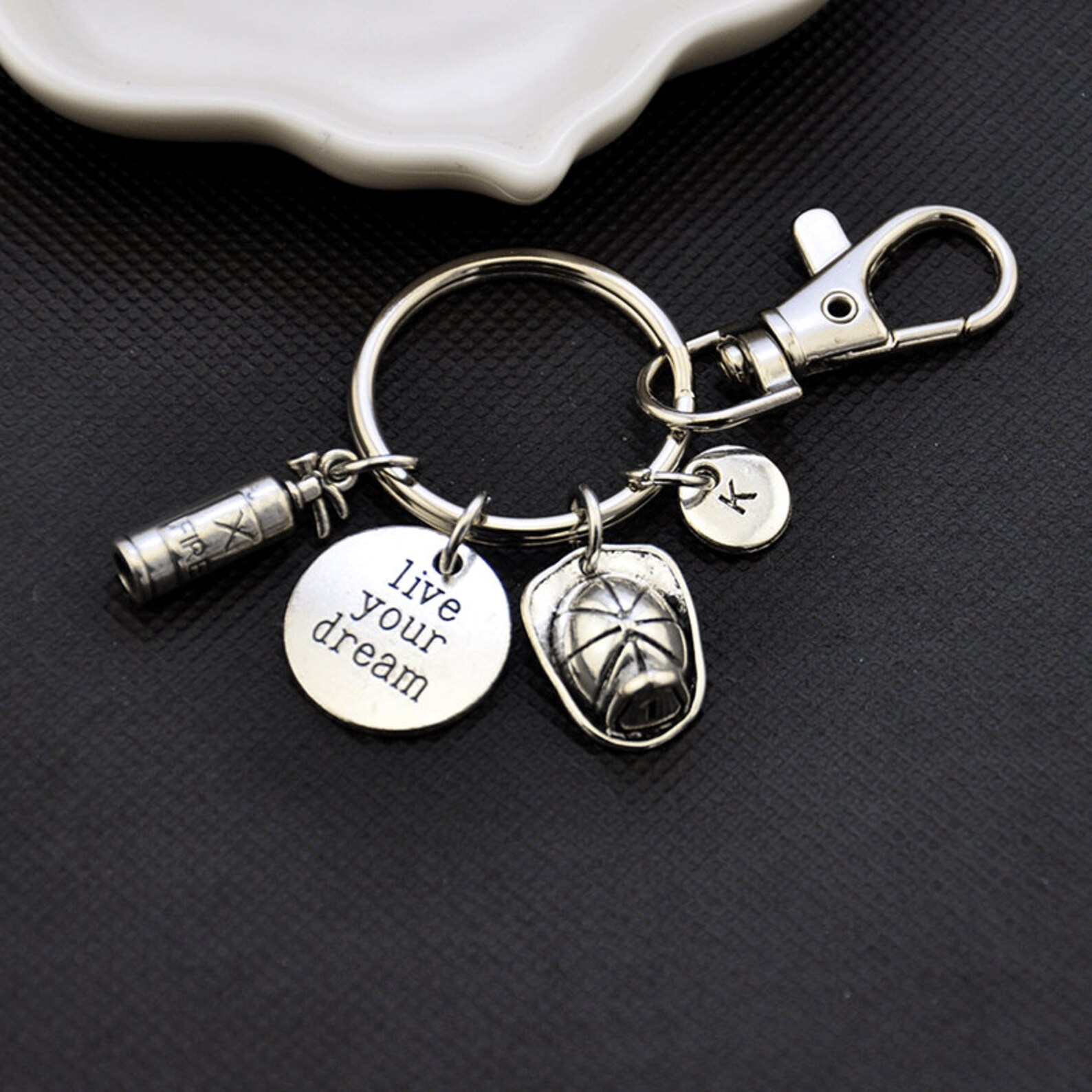 Firefighter Keychain, Fire Fighter Gift, Fireman Keychain, Fireman Key ...