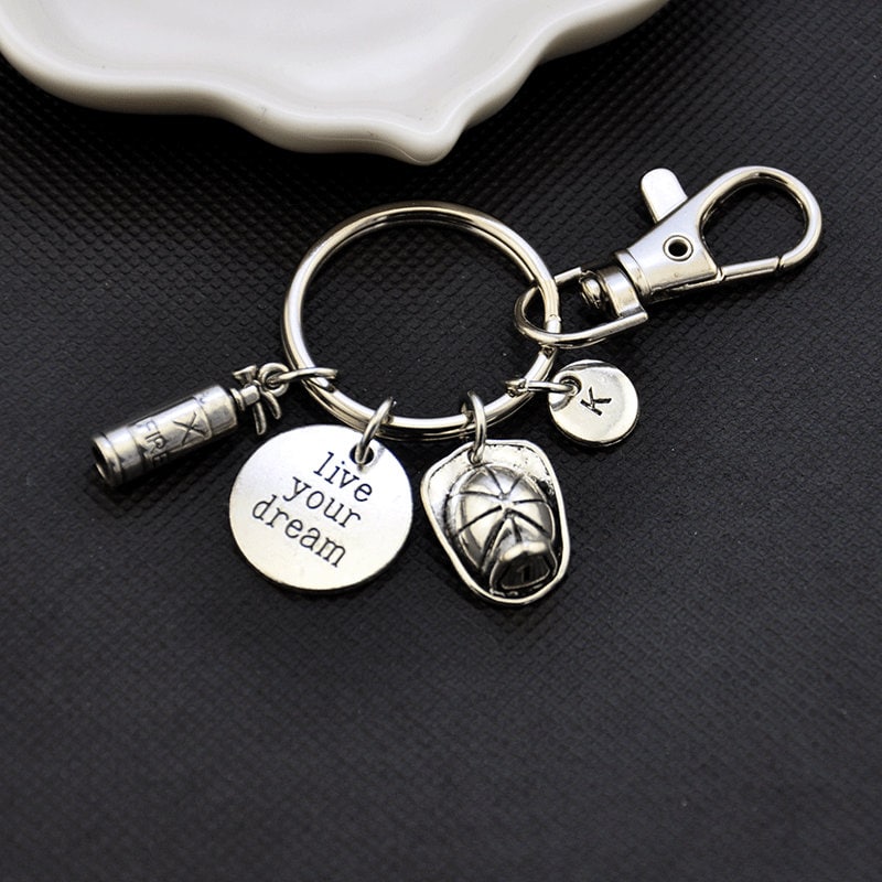 Firefighter Keychain, Fire Fighter Gift, Fireman Keychain, Fireman Key ...
