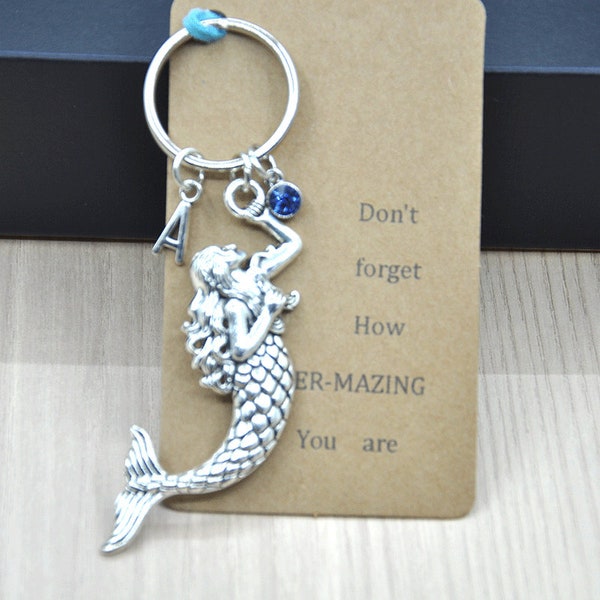 Mermaid Keychain, Mermaid Gifts for Christmas or Birthday，Best Birthday Christmas Unique Fantasy Gifts for Sister Friend Girl Teen Daughter