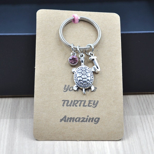 Turtle Keychain, Birthstone Jewelry, Lucky TURTLEY Keychain，Personalized Gift, turtle gifts，friendship gift friendship keychain