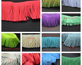 Faux Suede Leather Cut Fringe Tassel，fringed trim faux suede,Western Cowboy Fringe, DIY tassel 48mm/78mm suede leather fringes