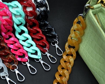 Acrylic High Quality Purse Chain,Handbag Strap，Metal Shoulder Handbag Strap,Metal Crossbody Bag Chain Strap，Bag Chain，Bag Purse Wallet Gift