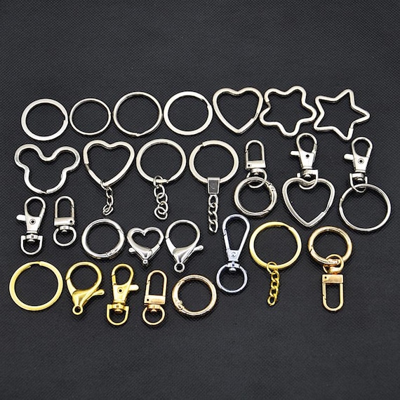 10pcs-25mm/30mm Key Ring With Chain Jump Rings，swivel Clip Key