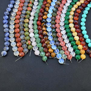 Faceted 12mm Coin Beads Flat Disc Facets Natural Gemstone,Faceted Flat Coin Beads,Faceted Coin Beads，Wholesale Loose Beads Supply