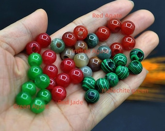 5pcs Big Hole Gemstone Loose Beads，Multi color Agate Rondelle Hole Size 3-8mm，Natural Stone Pendant Beads,Loose Beads for Jewelry Making