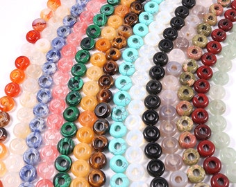 10x5mm Gemstone Donut beads,round donut gemstone，Earring Pendant beads，Natural gemstone Beads，Donut Circle Beads