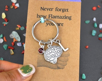 Brain keyring,Neuroscience Keyring,Anatomical Brain Keychain,Physiology Graduation, Human Brain Keyring，Neurology,Neurologist gift