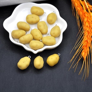 8pcs Kawaii Potato pendant，Potato lover,  kawaii food jewelry, foodie gifts, food lover gifts , chef jewelry,Polymer Clay Potato pendant