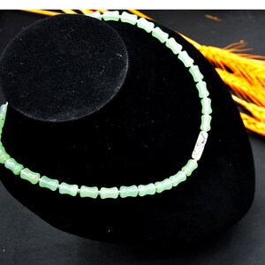 Colar de contas tubulares de bambu com cristais naturais, colar de concha de abalone, colar de contas tubulares em formato de barril, colar banhado a prata, colar tubular em formato de osso