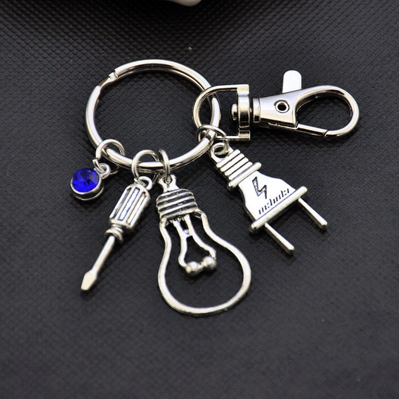 Electrician Keychain，light Bulb Key Ring，screwdriver Keyring,gift for ...