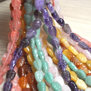 Gemstone Leaf Beads,Natural Gemstone Carved Leaf Beads ，earring beads，Gemstone Carving Beads,jewelry beads,craft beads