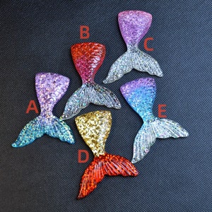 Flat back resin large Mermaid Resin, DIY Headband Supply，Mermaid Tail Resin, Mermaid Tail Embellishment，Mermaid Fish Tail Resin