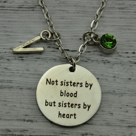 not sisters by blood but sisters by heart necklace