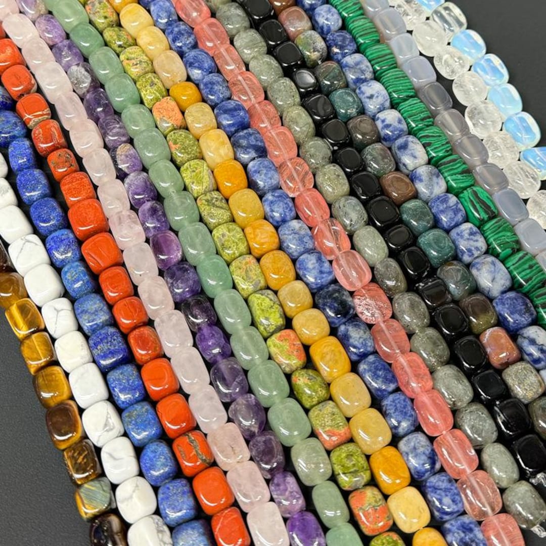 8x10mm Natural Stone Faceted Gemstone Rectangle Nugget Bead ...