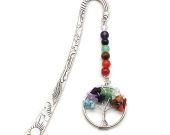 7 Chakra Bookmarks, Multi Crystal Choices Bookmarks,Tree of Life Bookmarks,Crystal Bookmark,  Personalized Gift, Bookmarks for Women Men