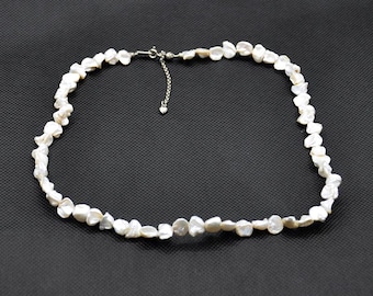 Baroque Pearl Necklace，Beautiful Irregular Shape Pearl Necklace, Reborned Pearl Choker, Elegant Pearl Jewelry Necklace,Gift for Women