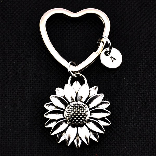 Soleil personnalisé fleur porte-clés, porte clés tournesol, tournesol pendentif, porte-clé Hippie, porte-clé, cadeau pour meilleur ami