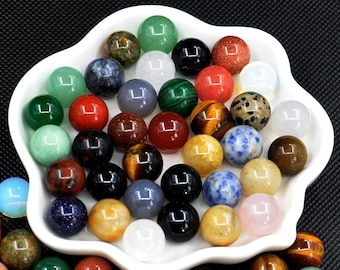 10-100 pcs Crystal Sphere Set, No Hole Mixed Color Assorted Gemstone Beads 8/10/12/16mm，Healling Quartz Round Ball,Meditation Stone Ball