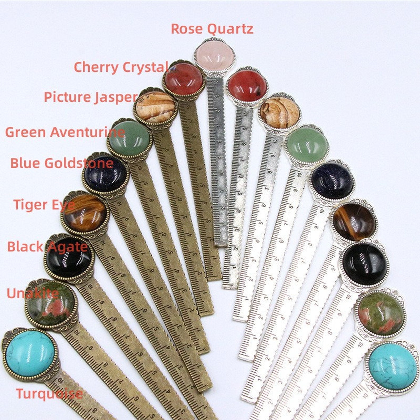 Planner Bookmarks,vintage Style Ruler Bookmark,decorative Stone Gem ...