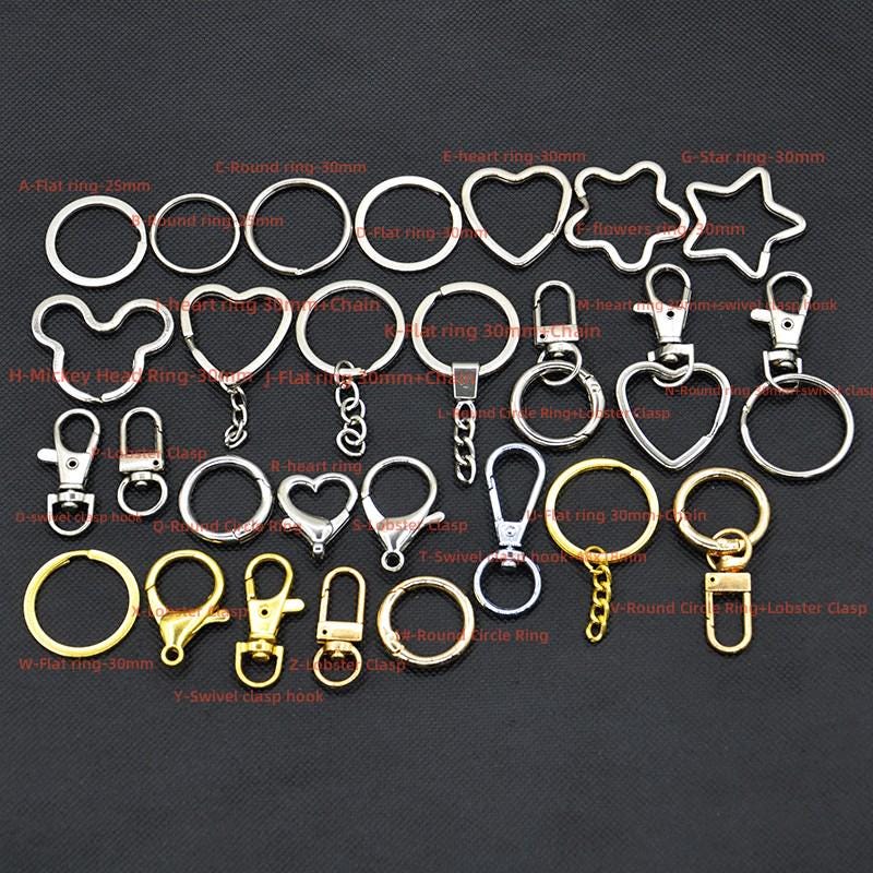 10pcs-25mm/30mm Key Ring With Chain Jump Rings，swivel Clip Key