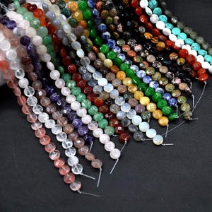 10mm Faceted Coin Gemstone Beads,Cut Stone Beads for DIY Jewelry Making， Faceted Coin Shape Beads，Faceted Gemstone Beads，Coin Faceted Beads