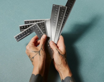 Steel rulers for bookbinding