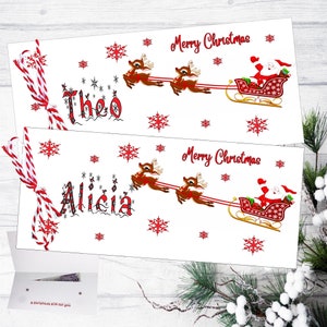 Personalised Christmas Money Wallet  Any name can be added  Complete with Envelope