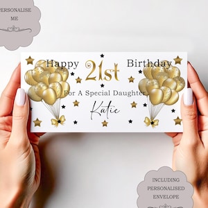 Cream & Gold 16th Birthday Money Wallet Card With Envelope – Perfect For Cash & Gift Cards (17.5x9cm)