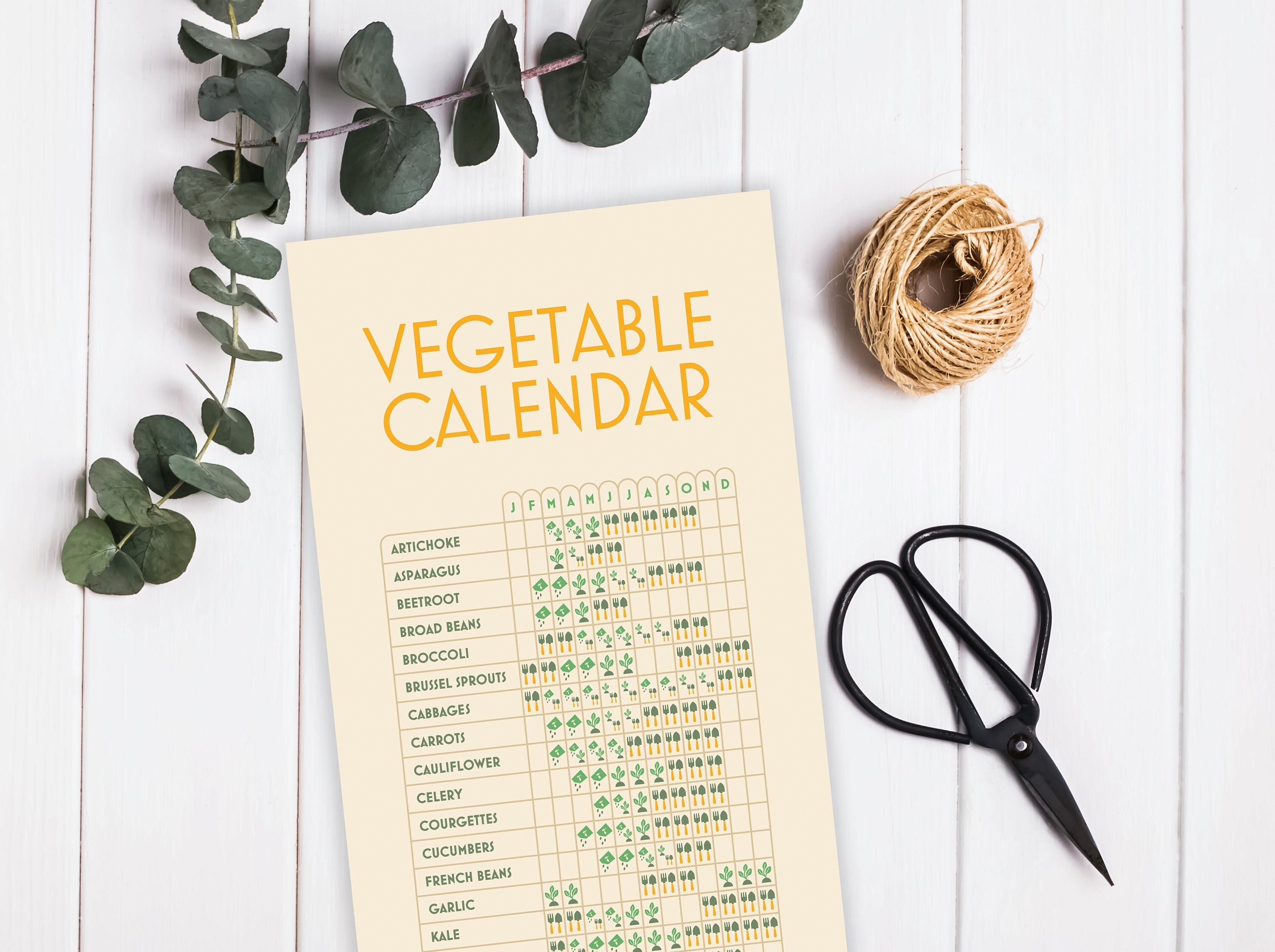 Vegetable Calendar A Chart to Inspire Vegetable Plotting Etsy UK