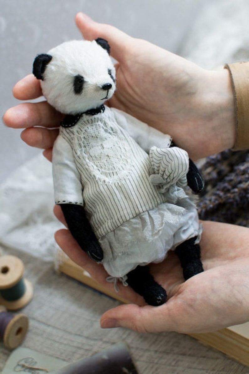 handmade toy artist teddy Panda Lilit toy 7 inches teddy bear