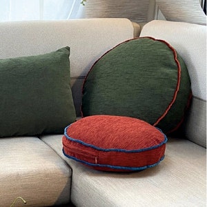 Round Linen Pillow: Luxe Comfort Accent Pillow (Insert Included)