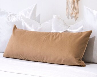 14x36 Lumbar Pillow, Light Brown Long Pillow, Mocha 12x36 Pillow, Decorative Large Pillow, Long Velvet Pillow, Luxury Pillow