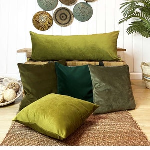 Green Velvet Extra Long Lumbar Pillow *Velvet Pillow Covers in All Colors, Oversized pillow Headboard pillow, Custom Body Pillow Only Cover