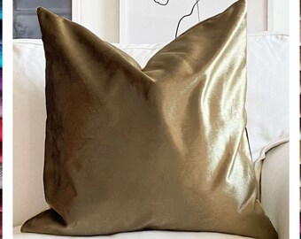 Vintage Gold Tone Decorative Throw Pillows, 20x20 Velvet Pillow Cushion, Pillow Decor for Luxury Home, Christmas Pillows (Only Cover)