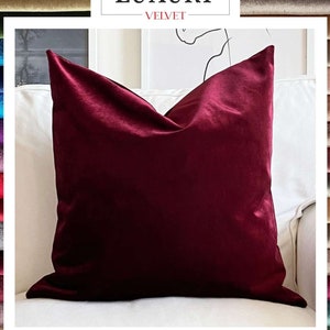 Burgundy Velvet Pillow Cover: Wine Red Decorative Throw Pillow