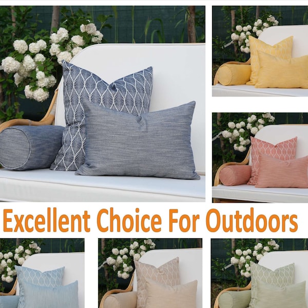 Outdoor Throw Pillows, Patio Pillows, Outdoor Sofa Pillows, Durable and Stylish Outdoor Pillowcase, 18x18, 12x20, 6x20 Pillows