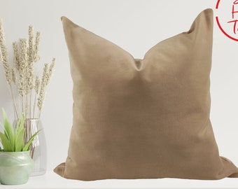 Mocha Color Velvet Pillow, Solid Throw Pillow, Various Options for Decorative Pillows, Touch Pillows, Cushions, Sofa Pillow, lumbar pillow