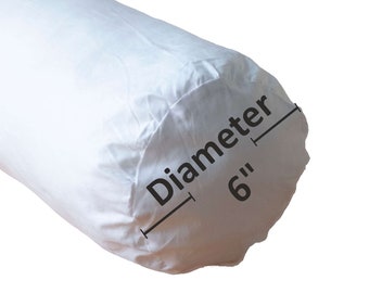 6" Diameter BOLSTER Pillow Inserts, Decorative Bolster Pillow Insert,  Any Size Pillow insert, 6x16, 6x18, 6x20, 6x22, 6x24, 6x26, 6x28,