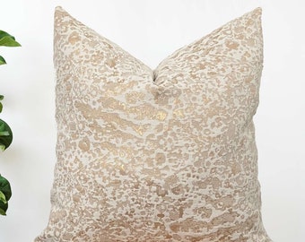 Beige Color Decorative Pillow Covers, Luxury Design Chenille Fabric Throw Pillows, Designer fabric throw pillow covers (Only Cover) 20x20