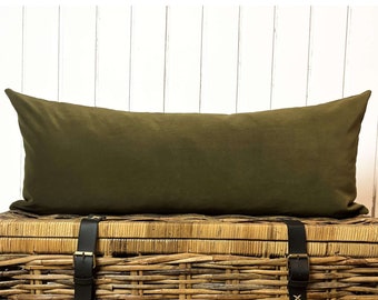 Cuscino da lancio in velluto verde oliva scuro, copertura del cuscino verde lombare, cuscini di tutte le dimensioni, cuscino realizzato, copertura del cuscino in velluto, copertura del cuscino in velluto