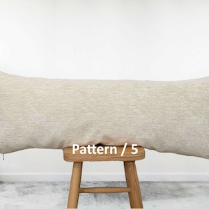 Beige Color Body Pillow Covers, Luxury Design Chenille Fabric Throw Pillows, Designer fabric throw pillow covers (Only Cover) 14x36 35x90