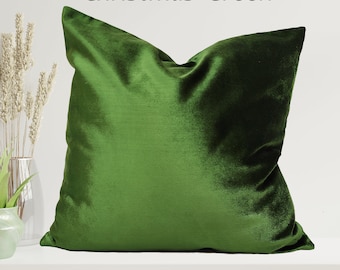 Christmas Green Pillow Cover, Bright Green Velvet Pillow, All Size Pillows Custom, Made Pillow, Bright Velvet Pillow Cover, Velvet Cushion