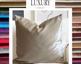 Ivory Color Decorative Throw Pillows, Solid color 20x20 Velvet Pillow Cushion, Pillow Decor for Luxury Home, Christmas Pillows (Only Cover)