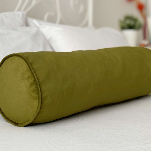 Green Velvet Bolster Pillow Cover Velvet Bolster Pillows in Etsy