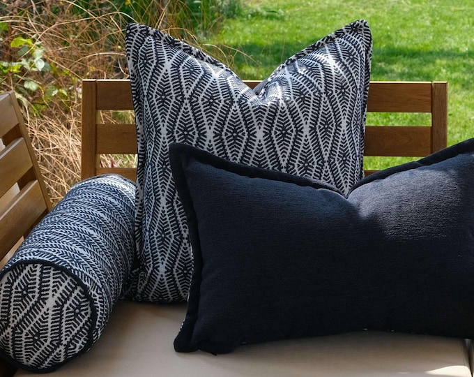 Featured listing image: Outdoor Pillow Cover: Weather-Resistant Patio Sofa Pillowcase, Patterned Front