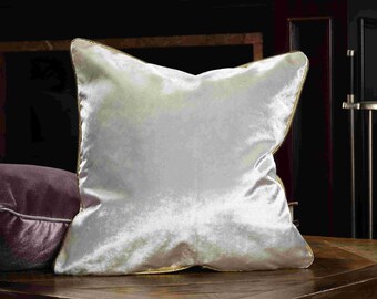 Beige Pillow Cover, Beige Velvet Throw Pillow, Luxury Bright Velvet Decorative Lumbar Pillow, 20x20  Pillow cover, 18x18 Lumbar Pillow