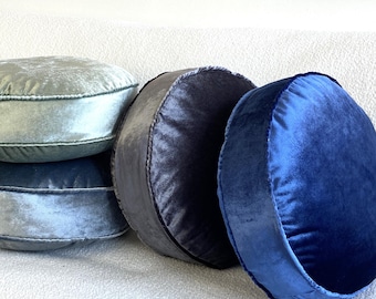 Soft Velvet Round Pillow | Shiny Decorative Cushion | 17 Colors for Chic Home Styling (Pillow insert included) 10" 12" 14" 16" 18" 20"