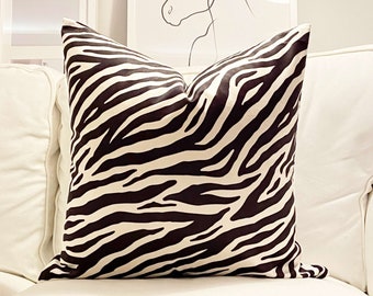 18 x 18 Throw Pillows (2) - Custom Zebra Pattern - Animal Social Company