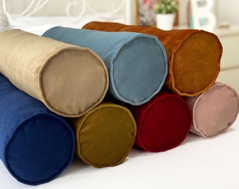 Velvet cylinder hot sale pillow
